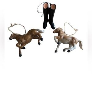 BUNDLE LIKE NEW Horse and English Boots Ornaments